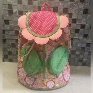 Sesame Shop 2002 RARE Vintage Flower Small Backpack Excellent Con Abbey Kadabby